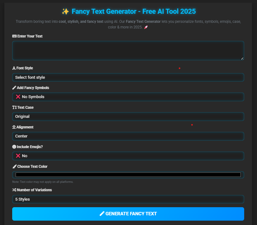 Fancy Text Generator AI